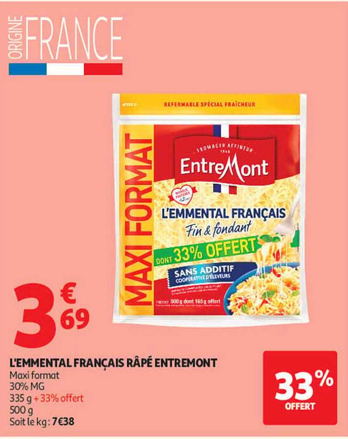 L'EMMENTAL FRANÇAIS RÂPÉ ENTRE MONT
