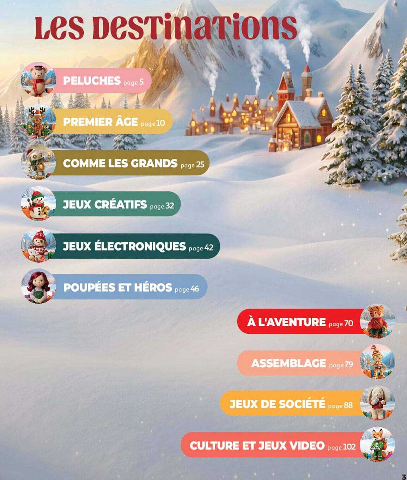 Les destinations