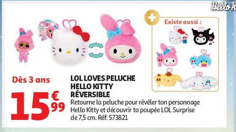 LOL LOVES PELUCHE HELLO KITTY RÉVERSIBLE