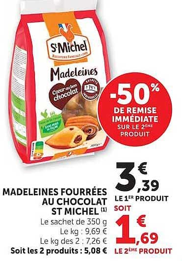 MADELEINES FOURREES AU CHOCOLAT ST MICHEL (1)