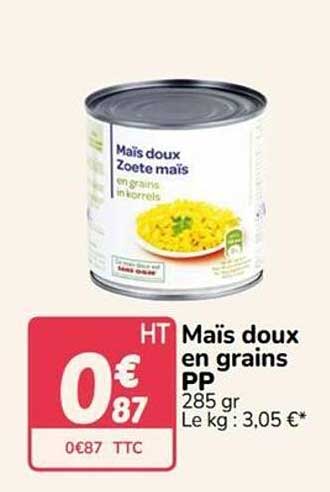 Maïs doux en grains PP 285 gr