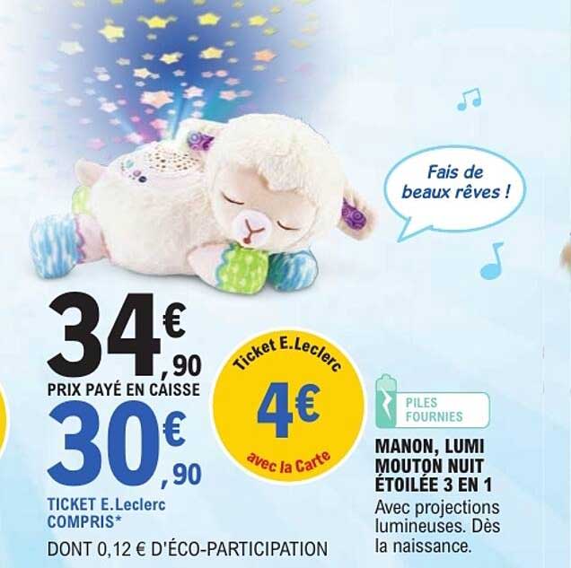 MANON, LUMI MOUTON NUIT ÉTOILÉE 3 EN 1