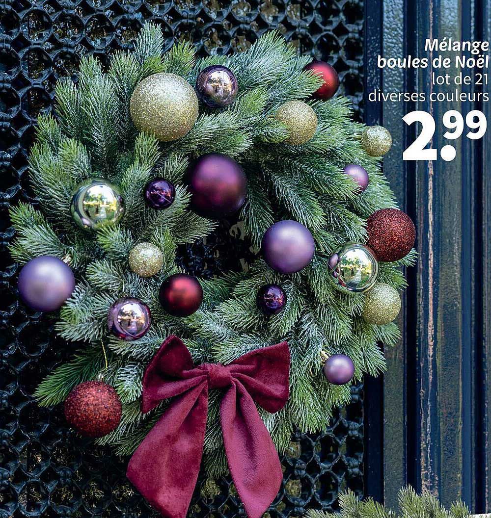 Mélange boules de Noël lot de 21 diverses couleurs