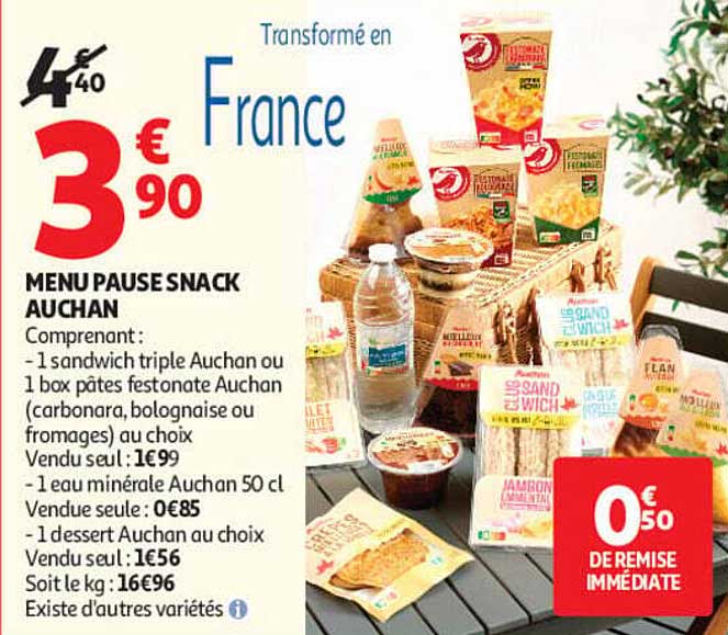 MENU PAUSE SNACK AUCHAN