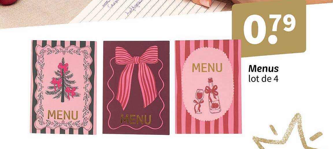 Menus lot de 4