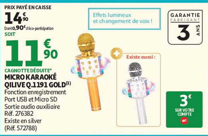 MICRO KARAOKÉ QILIVE Q.1191 GOLD