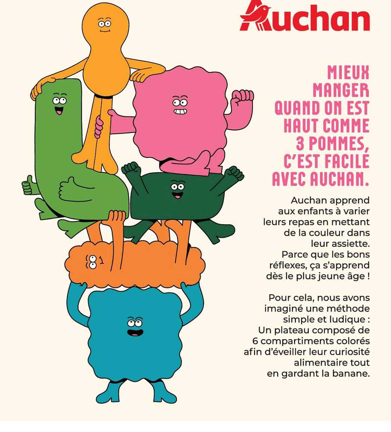 MIEUX MANGER QUAND ON EST HAUT COMME 3 POMMES, C’EST FACILE AVEC AUCHAN.
