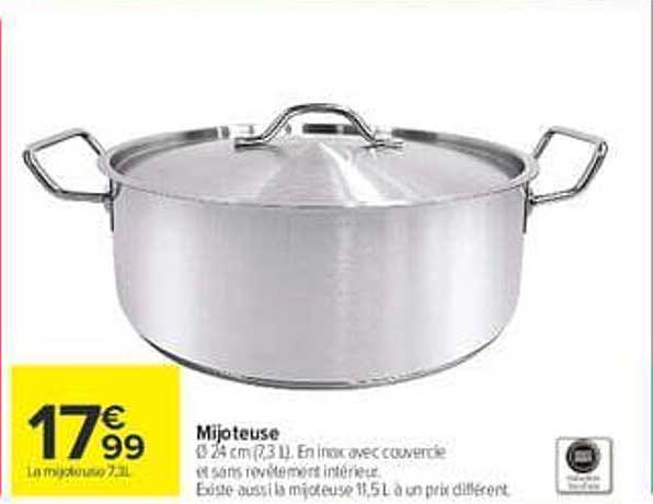 Mijoteuse Ø 34 cm (31 L) En inox avec couvercle et revêtement intérieur. Existe aussi la mijoteuse 15,5 L à prix différent