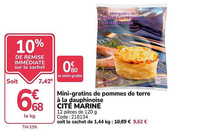 Mini-gratins de pommes de terre à la dauphinoise CITÉ MARINE