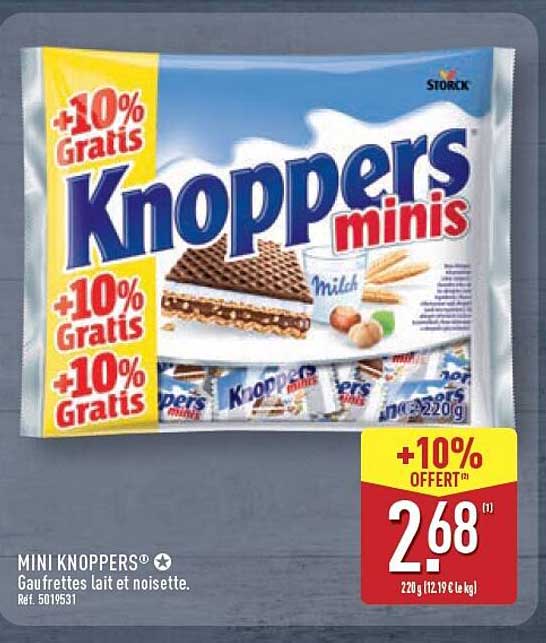 MINI KNOPPERS® Gaufrettes lait et noisette.