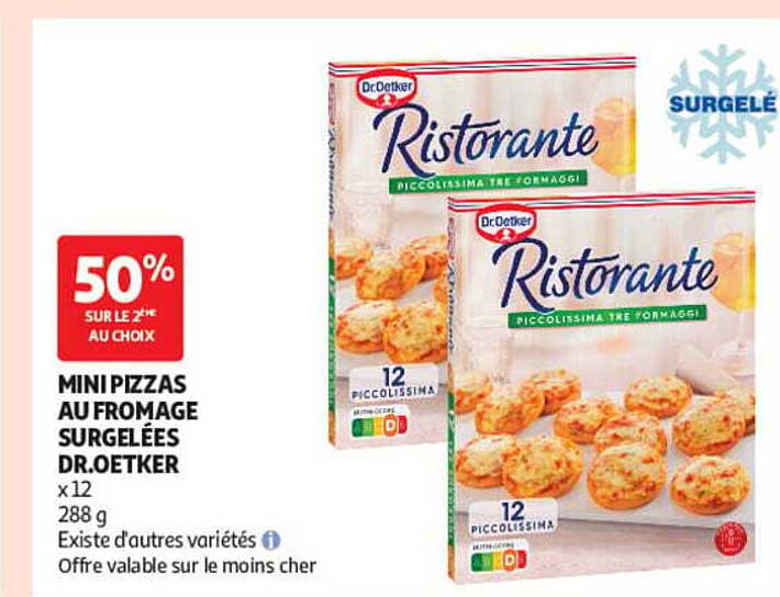 MINI PIZZAS AU FROMAGE SURGELÉES DR.OETKER x12 288 g