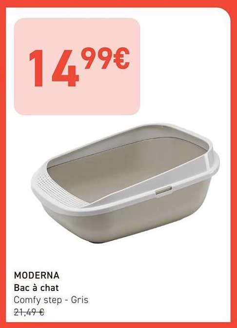 MODERNA Bac à chat Comfy step - Gris