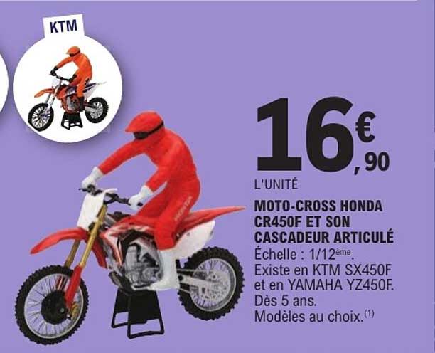 MOTO-CROSS HONDA CR450F ET SON CASCADEUR ARTICULÉ