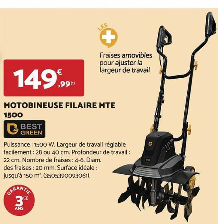 MOTOBINEUSE FILAIRE MTE 1500
