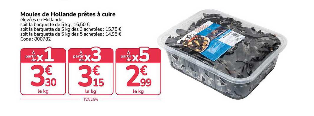 Moules de Hollande prêtes à cuire