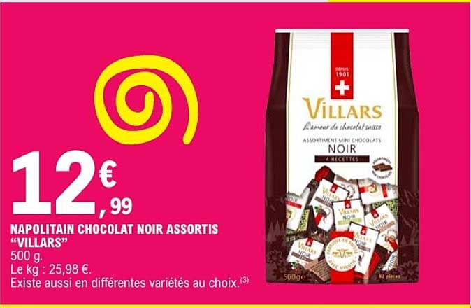 NAPOLITAIN CHOCOLAT NOIR ASSORTIS “VILLARS”