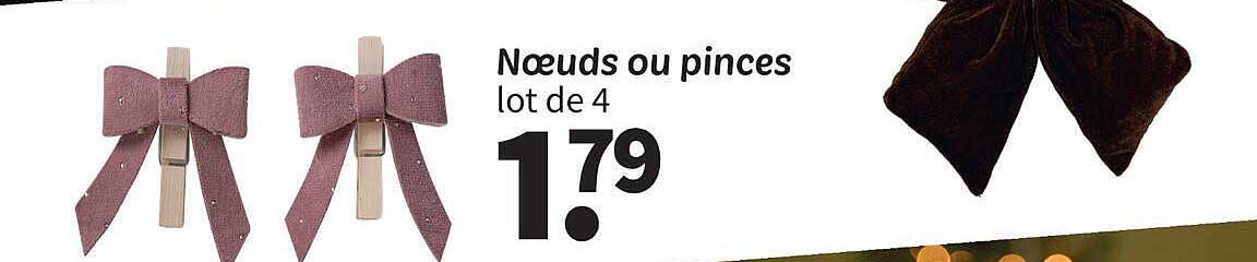 Noeuds ou pinces lot de 4