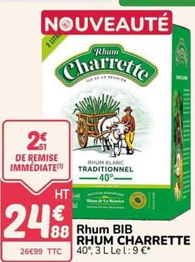 NOUVEAUTÉ Rhum Charrette - Rhum BIB RHUM CHARRETTE 40°, 3 L