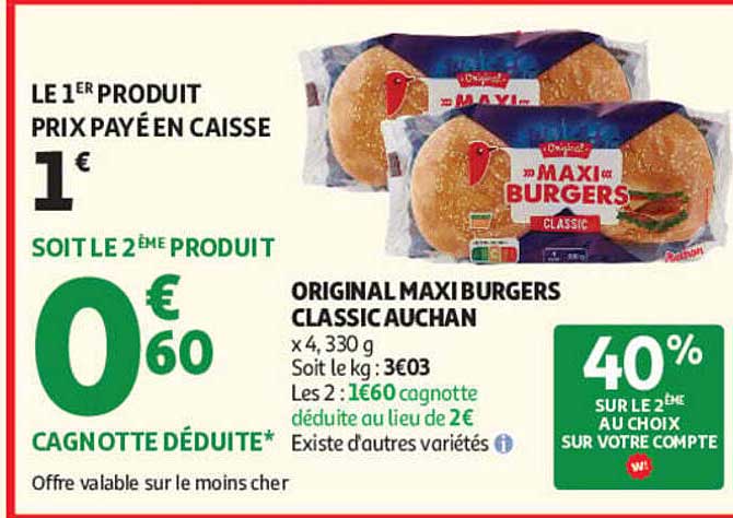 ORIGINAL MAXI BURGERS CLASSIC AUCHAN