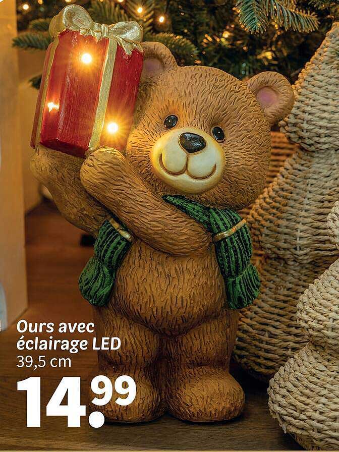 Ours avec éclairage LED 39,5 cm