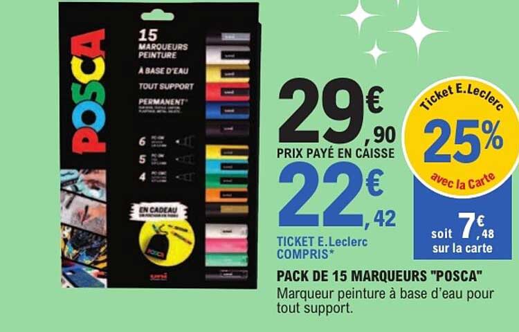 PACK DE 15 MARQUEURS "POSCA"