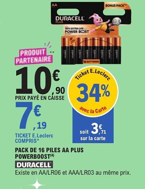 PACK DE 16 PILES AA PLUS POWERBOOST