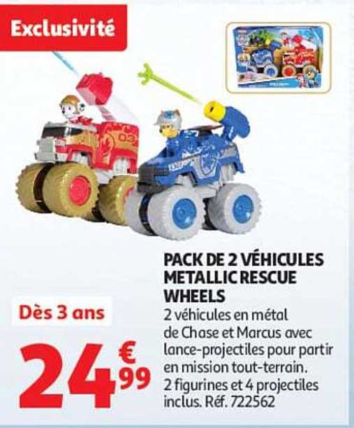 PACK DE 2 VÉHICULES METALLIC RESCUE WHEELS