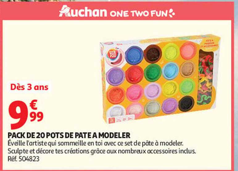 PACK DE 20 POTS DE PATE A MODELER