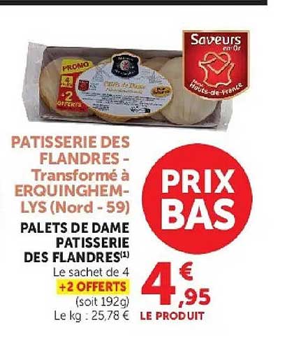 PALETS DE DAME PATISSERIE DES FLANDRES