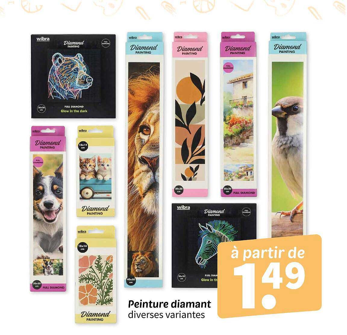 Peinture diamant diverses variantes