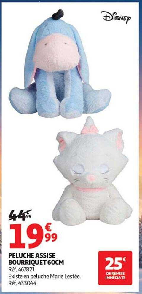 PELUCHE ASSISE BOURRIQUET 60CM