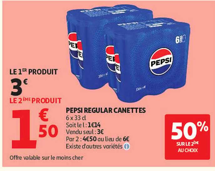 PEPSI REGULAR CANETTES 6 x 33 cl