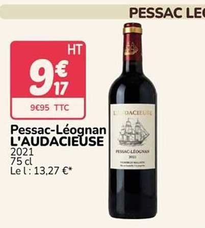 Pessac-Léognan L'AUDACIEUSE 2021 75 cl