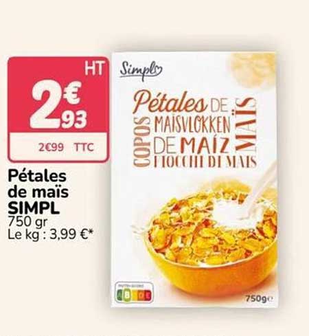 Pétales de maïs SIMPL 750 gr