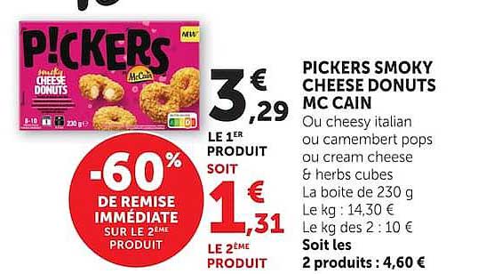 PICKERS SMOKY CHEESE DONUTS MC CAIN