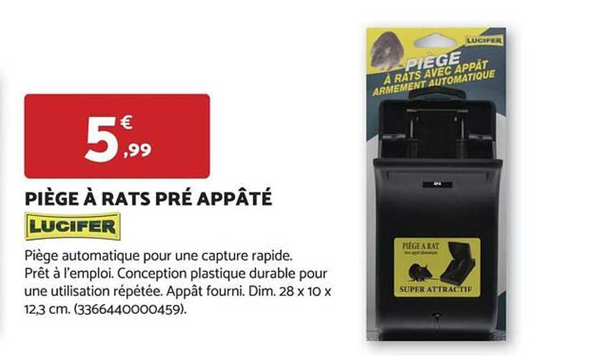 PIÈGE À RATS PRÉ APPÂTÉ LUCIFER