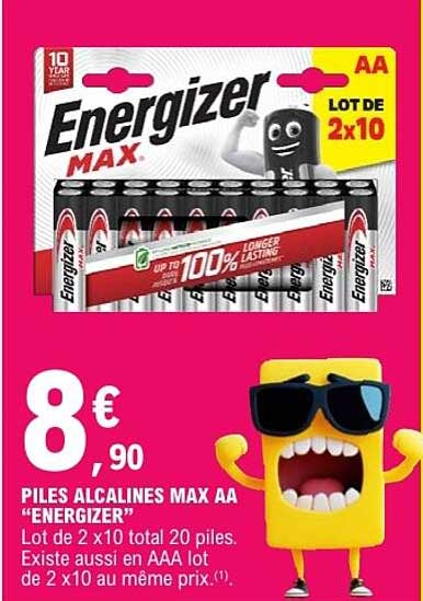 PILES ALCALINES MAX AA “ENERGIZER”