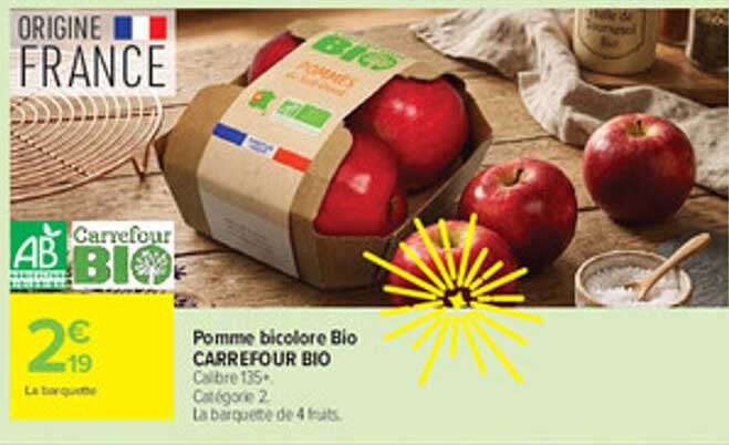 Pomme bicolore Bio CARREFOUR BIO