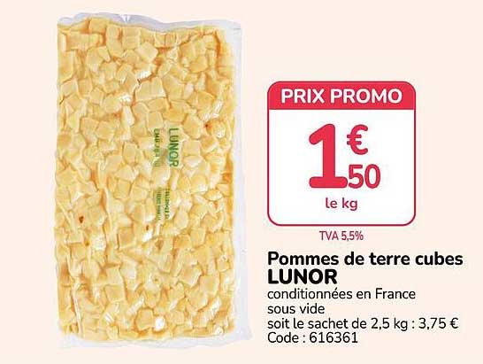 Pommes de terre cubes LUNOR