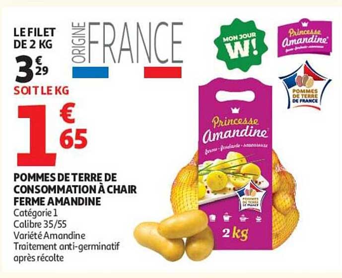 POMMES DE TERRE DE CONSOMMATION À CHAIR FERME AMANDINE