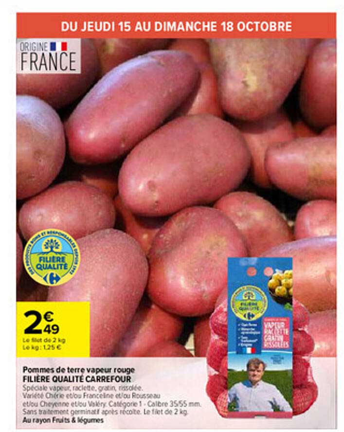 Pommes de terre vapeur rouge FILIÈRE QUALITÉ CARREFOUR