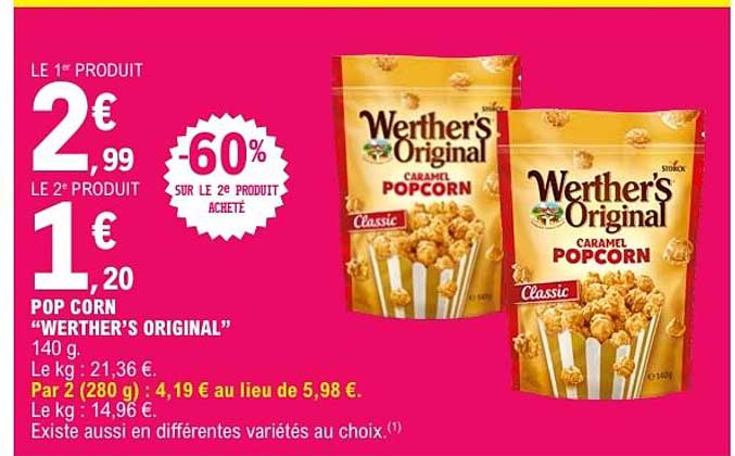 POP CORN “WERTHER’S ORIGINAL” 140 g.
