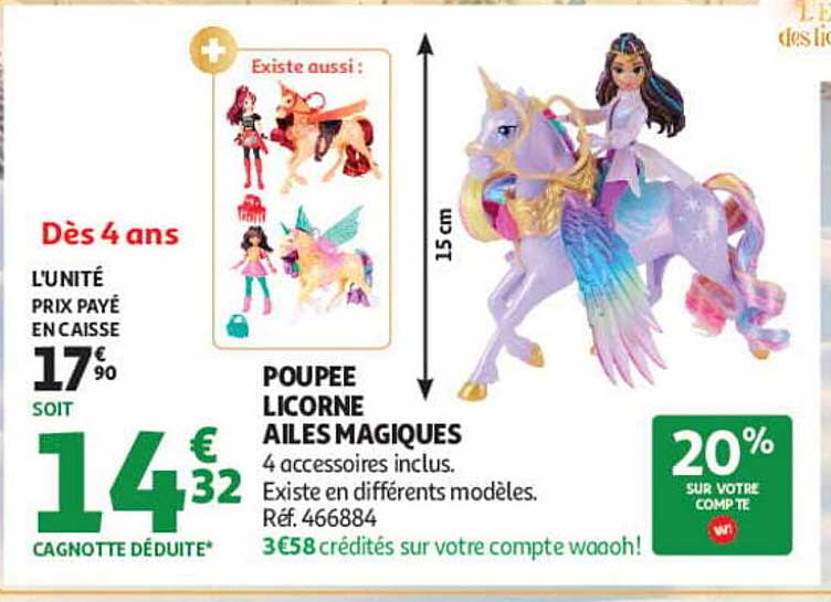 POUPEE LICORNE AILES MAGIQUES