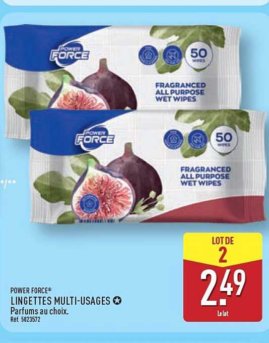 POWER FORCE LINGETTES MULTI-USAGES Parfums au choix. Réf. 5023572