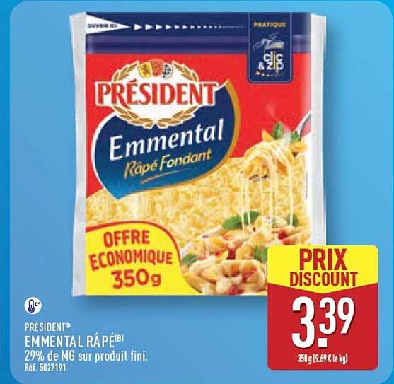PRÉSIDENT Emmental Râpé Fondant