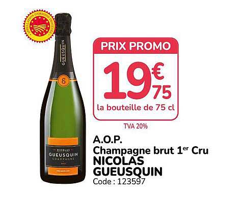 PRIX PROMO 19€75 la bouteille de 75 cl