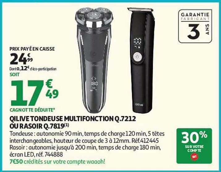 QILIVE TONDEUSE MULTIFONCTION Q.7212 OU RASOIR Q.7819(1)
