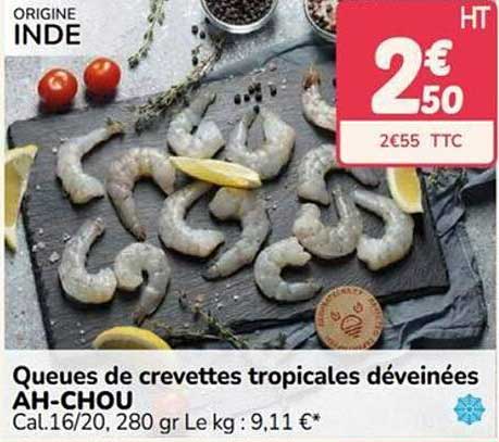 Queues de crevettes tropicales déveinées AH-CHOU