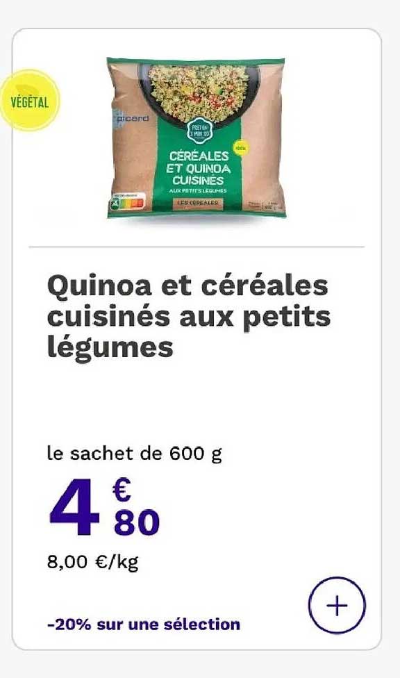 Quinoa et céréales cuisinés aux petits légumes