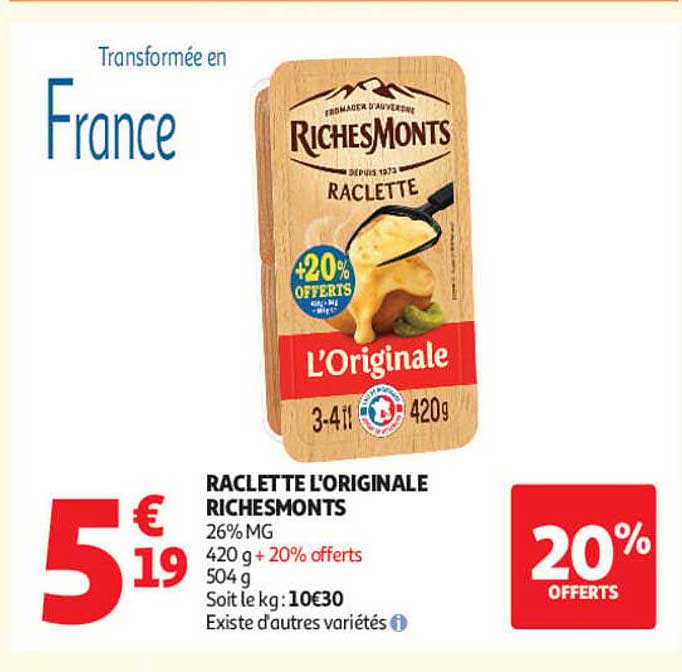 RACLETTE L'ORIGINALE RICHESMONTs